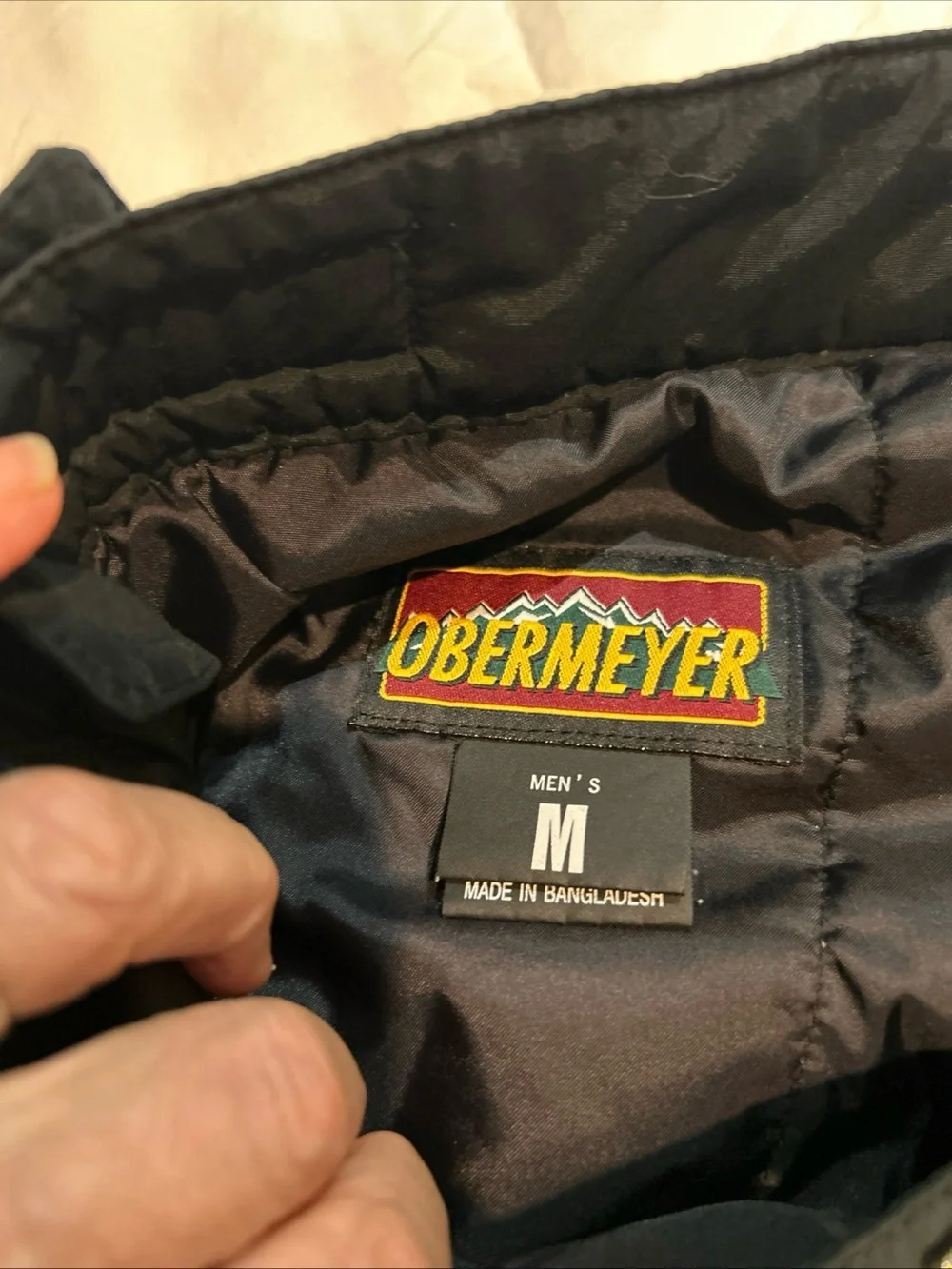 Obermeyer Ski Pants Mens M Black Insulated Snow Snowboard Side Zip Waterproof